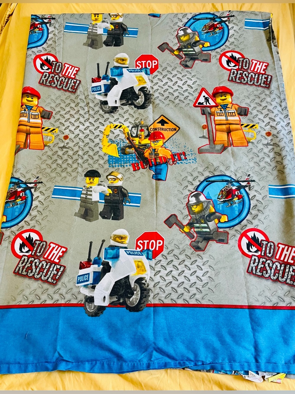 2014 LEGO City Emergency Response TWIN Size Flatbed Bed Sheet/EUC